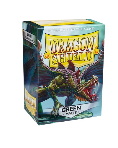 Dragon Shield AT-11004 Standard Size Matte Green (100 Sleeves) - Green