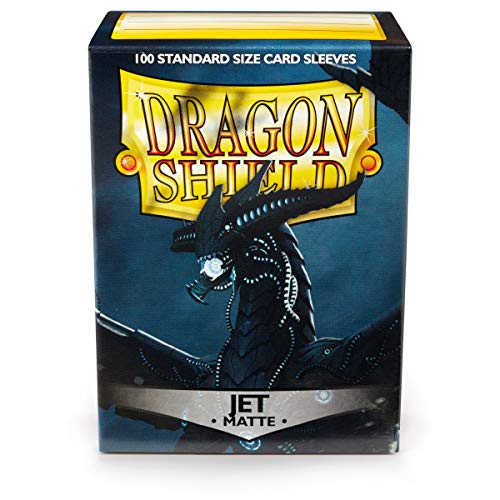 Arcane Tinmen ART11024 Sleeves: Dragon Shield Matte Jet (100) Standard Size 100pk-Jet, Black