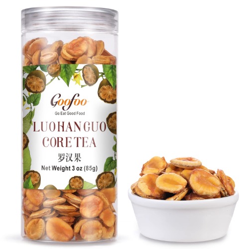 Goofoo Dried Natural Luo Han Guo Tea, Dried Grosvenorii Core Tea, Chinese Herb 100% Natural Monk Fruit NonToxic for Christmas New Year 85g,3oz 罗汉果芯茶 罗汉果 - Dried Luo Han Guo
