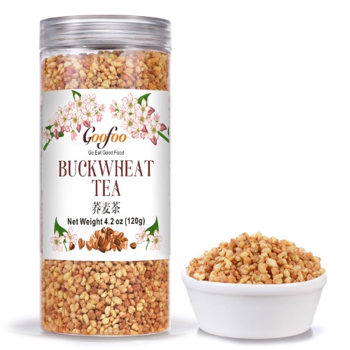 Goofoo Tartary Buckwheat, 4.2oz/120g, Pure Buckwheat Tea, Nature Soba Cha Herbal Tea Caffeine Free, Gluten Free, Roasted Nuts Aroma for Christmas New Year - Buckwheat Teaq