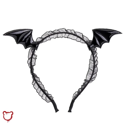 Winged Lace Headband - Black