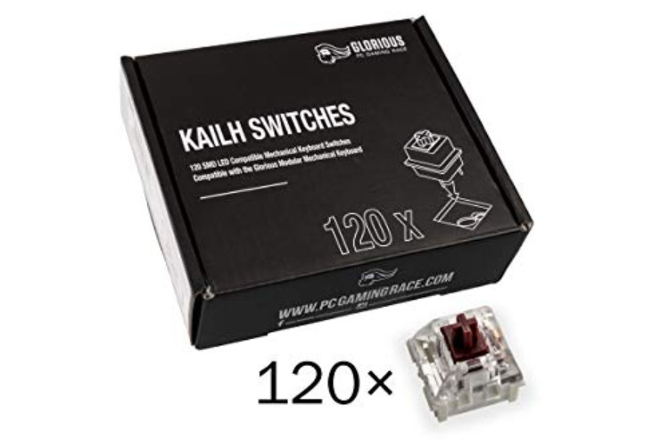 Glorious Kailh Copper Mechanical Keyboard Switches - 120 Pack - Speed Tactile, 40g Actuation Force, Fast Response, for Gaming & Typing - Copper (Speed)