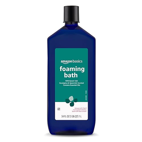 Amazon Basics Eucalyptus & Spearmint Scented Foaming Bath with Essential Oils, 34 Fl Oz (Pack of 1) (Previously Solimo) - 34 Fl Oz (Pack of 1)