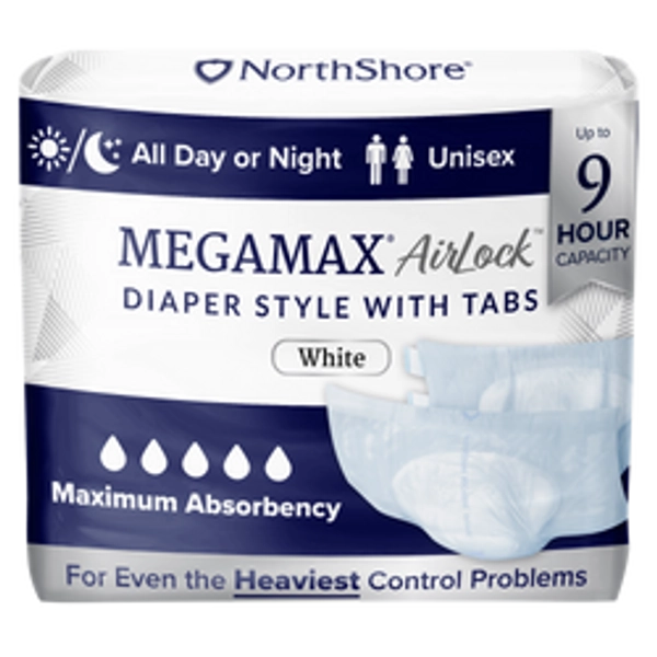 NorthShore MegaMax AirLock 9-Hour Breathable Diaper Style Briefs