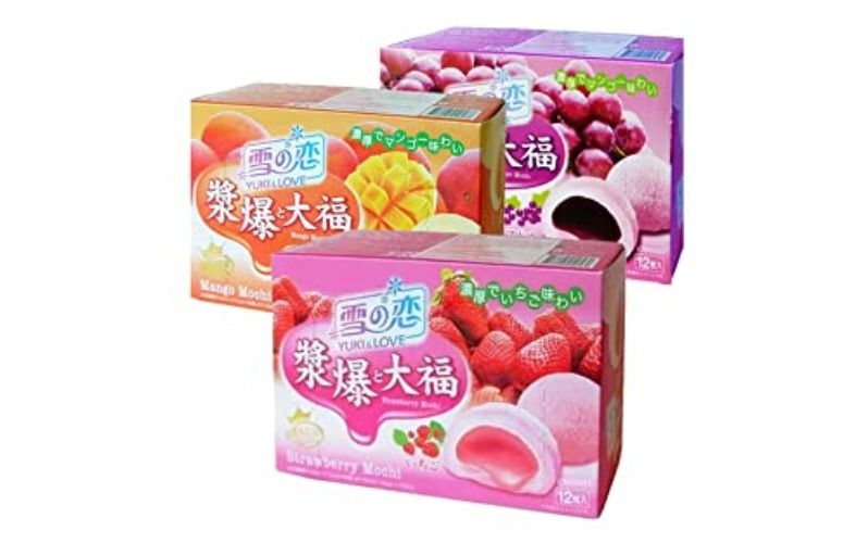Yuki & Love Mochi Assorted Flavour (Strawberry + Grape + Mango) Daifuku, by CNMART