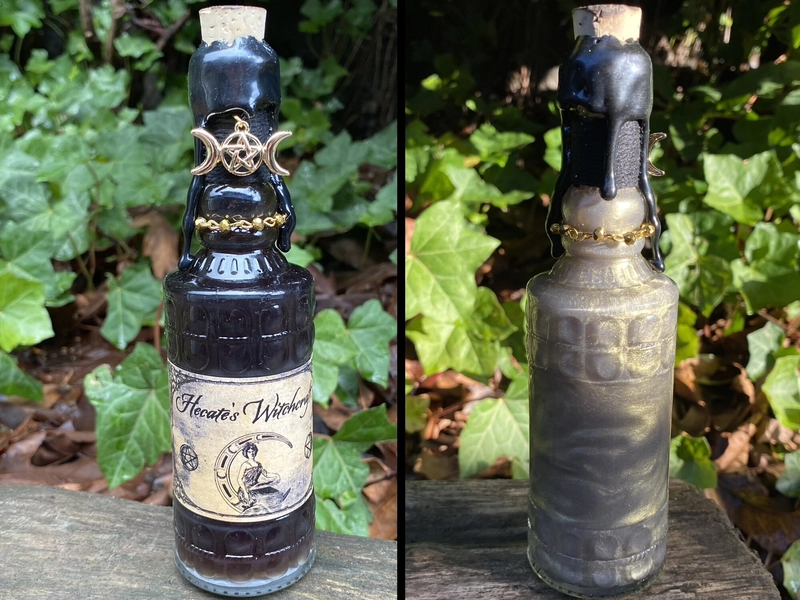 Hecate | Color Changing Potion Bottle | Mythology Potion | Witch Potion | Halloween Potion Bottle | Bookshelf Decor | Altar Decor