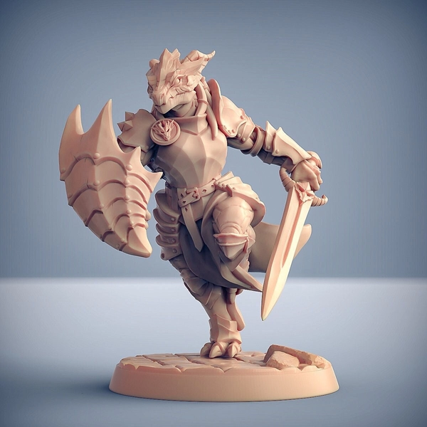 Female Dragonborn Paladin Cleric F Premium dnd Miniature Mini | 28mm 32mm to 100mm | Resin 3D Printed | 30549