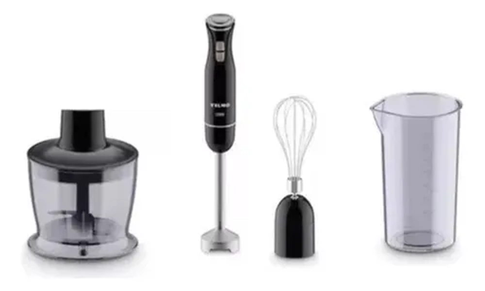 Minipimer Con Batidor con Vaso Medidor Yelmo Lm-1555 1200w Color Negro