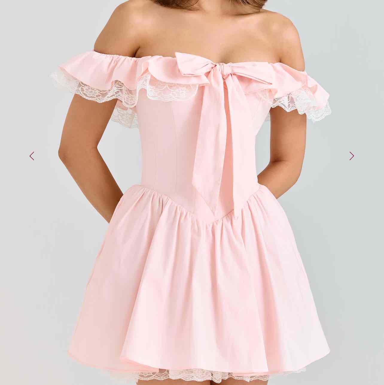 house of cb | jaide pink cotton corset mini dress