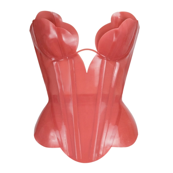 Atsuko Kudo Latex Double Tulip Cup Corset in Sheer pink