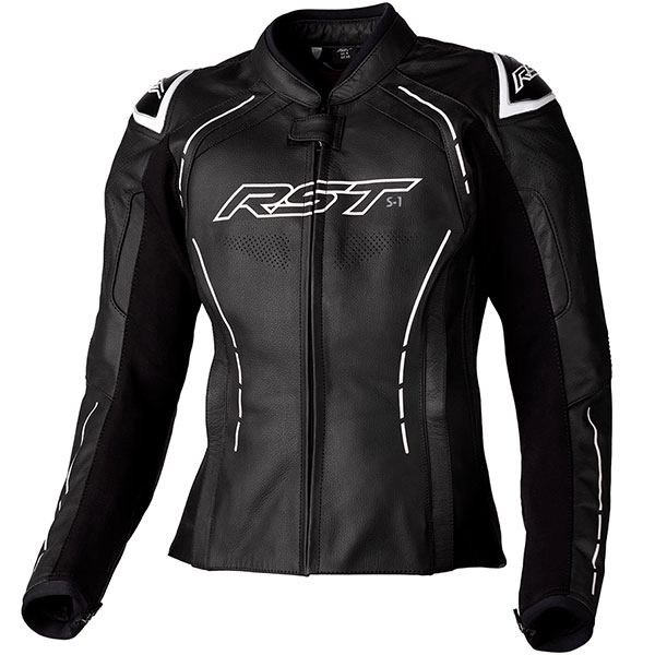 RST Ladies S-1 CE Leather Jacket - Black / White