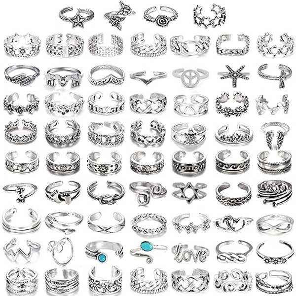 MJust Open Toe Rings Set and Rings for Women & Men