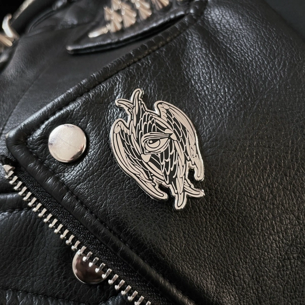 SERAPHIM hard enamel pin, butterfly clutch, occult, death, gothic, dark, goth, lapel pin, leather jacket patches