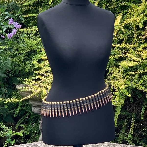 Custom Made Metal Belt, Fashion Accessory for Fancy Dress Costume for Army Steam Punk Rock n Roll Gothic Goth Black Metal Novelty Heavy Emo