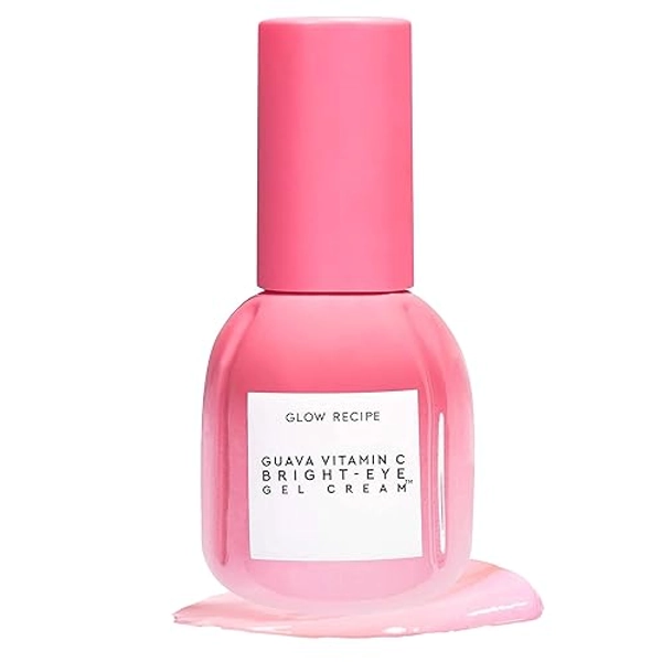Glow Recipe Guava Vitamin C Bright-Eye Gel Cream - 3% Niacinamide Blend + Peptides & Green Caffeine to Brighten and Firm Under Eye Bags - Hydrating Gentle Eye Cream for Dark Circles & Puffiness (15ml)
