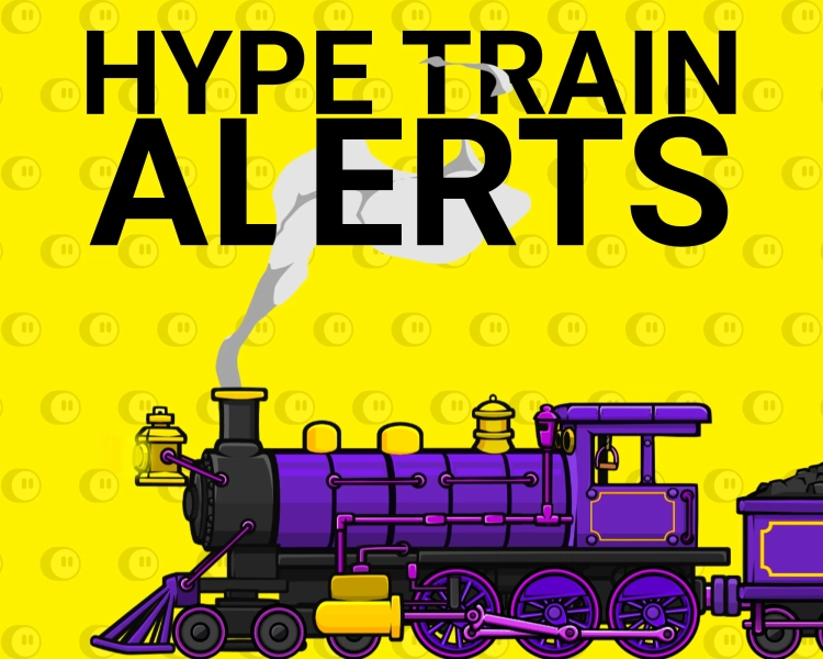 Locomotive Hype Train Alerts with Levels, Steam Train Twitch Alerts, Start - Level Up - All Time High, Animated Twitch Overlays with Sound