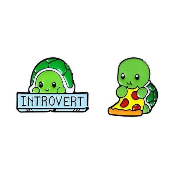 Adorable Introvert Turtle Enamel Pins