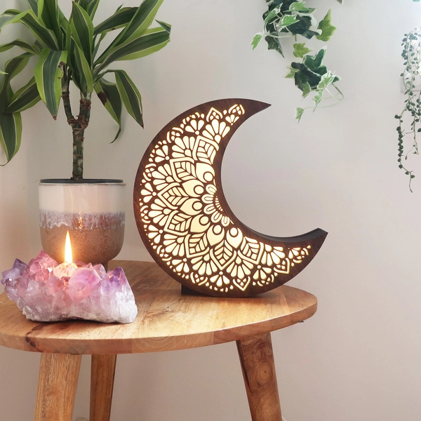 Mandala Moon Lamp