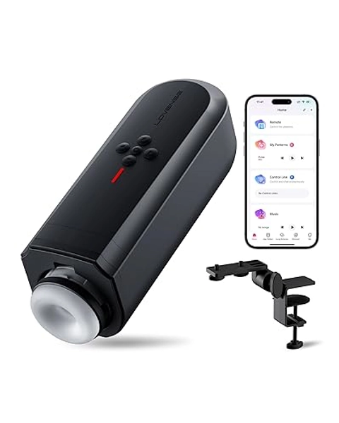 LOVENSE Solace Automatic Male Masturbator Stroker Toys, Hands-Free Electric Masturbators Cup with Adjustable Desk Mount 3D Realistic Pocket Pussy Adult Sex Toys & Games for Men Pleasure