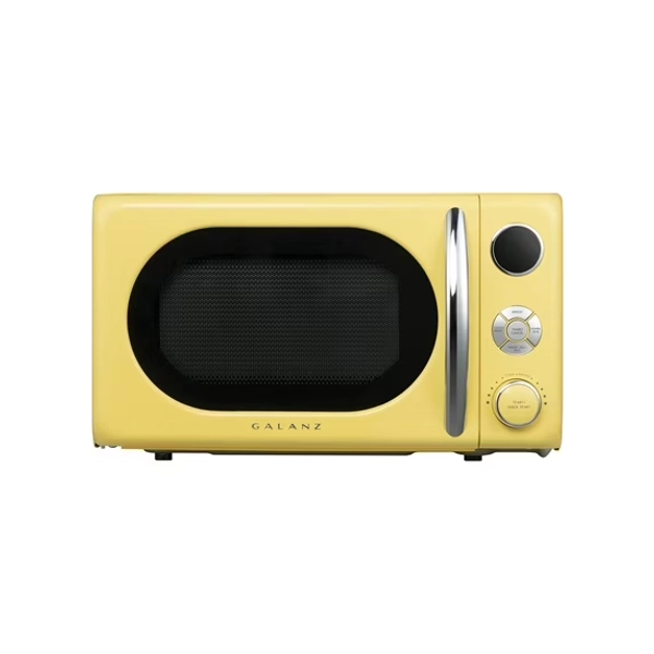 Galanz 0.7 Cu. ft. Retro Countertop Microwave Oven, 700 Watts, Yellow, New