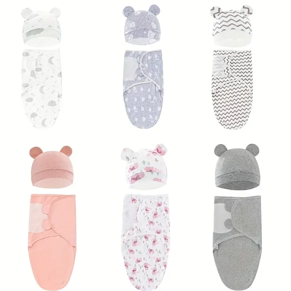 2-pack newborn sleeping bag anti-startle swaddle newborn baby fetal hat swaddle anti-startle quilt suitable for 0-9 months holiday gift     gift | Shop On Temu And Start Saving | Temu Romania