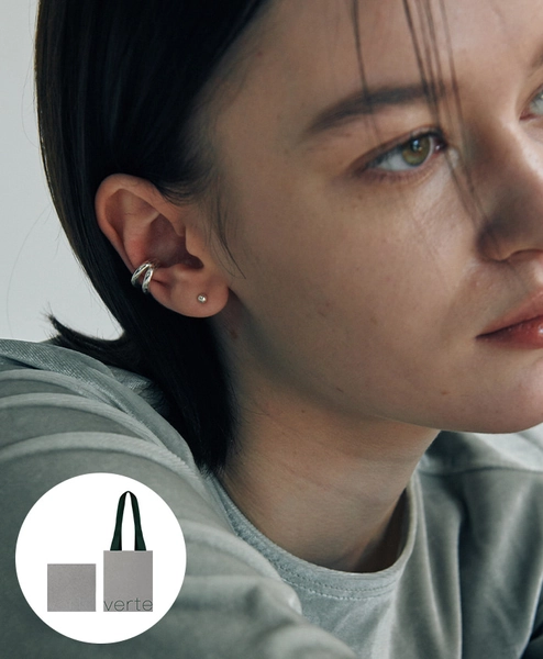 [verte set][925 silver] lien earcuff + haute ball earring (3mm)