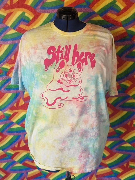 Still Here Glooby Furby T-Shirt [ Hand Dyed and Hand Screen Printed ]