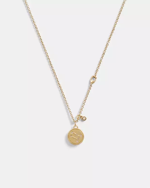 Gold Gemini Coin Pendant Necklace