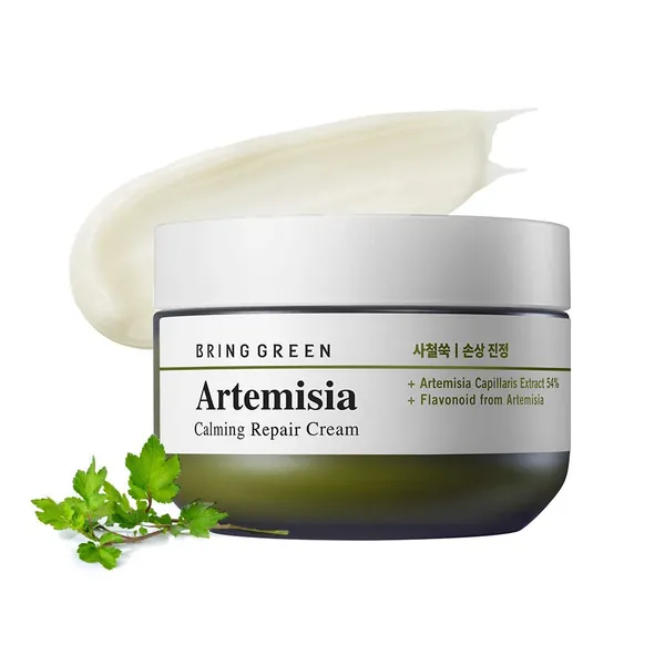 BRING GREEN Artemisia Calming Repair Cream 75ml - Redness Relief Skin Soothing & Moisturizing Facial Cream, Mild Salicylic Acid Natural Ingredients Skin Care, for Senstive & Damaged Skin