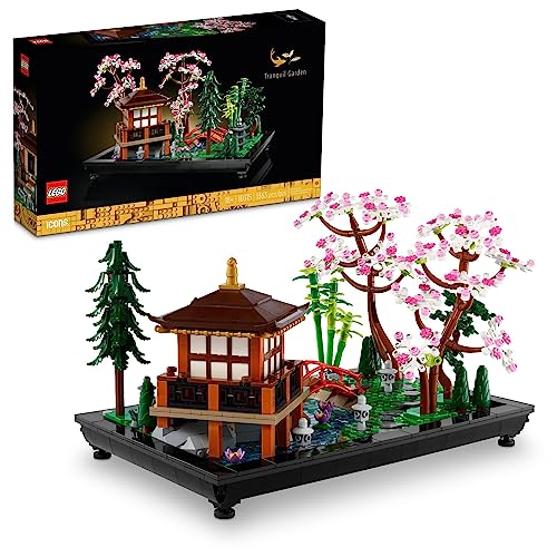 LEGO Icons Tranquil Garden Creative Building Set, Gift for Valentines Day for Adult Fans of Japanese Zen Gardens and Meditation, Build and Display This Collectible Set for Office or Home Décor, 10315 - Standard Packaging