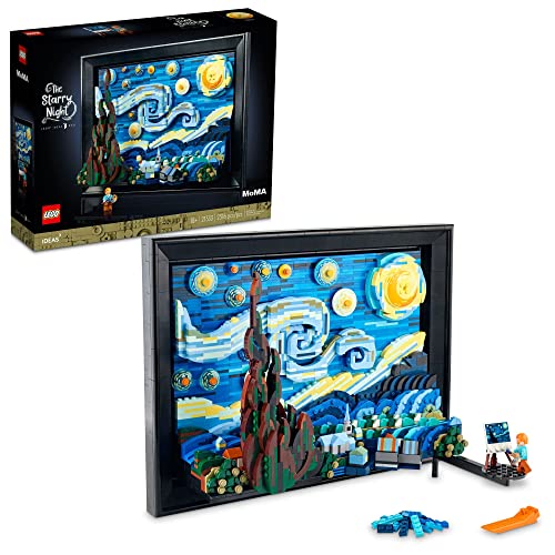 LEGO Ideas Vincent Van Gogh The Starry Night Building Set for Adults, Unique 3D Wall Art Home Décor Piece or Table Display with Artist Minifigure, Creative Gift for Valentines Day, 21333 - Standard Packaging