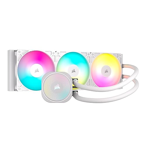 CORSAIR Nautilus 360 RS ARGB Liquid CPU Cooler – 360mm AIO – Low-Noise – Direct Motherboard Connection – Daisy-Chain – Intel LGA 1851/1700, AMD AM5/AM4 – 3X RS120 ARGB Fans Included – White - ARGB - 360mm AIO - White