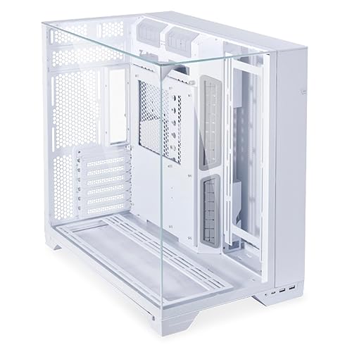 Lian Li O11 Vision -Three Sided Tempered Glass Panels - Dual-Chamber ATX Mid Tower - Up to 2 x 360mm Radiators - Removable Motherboard Tray for PC Building - Up to 455mm Large GPUs (O11VW.US) - O11 Vision White