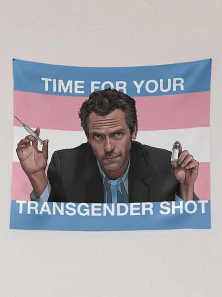 Dr. House Trans Flag Wall Tapestry, Dr House Mandala Tapestry Wall Hanging House Md Tapestry Wall Decor, Hugh Laurie, Dr House Sweatshirt