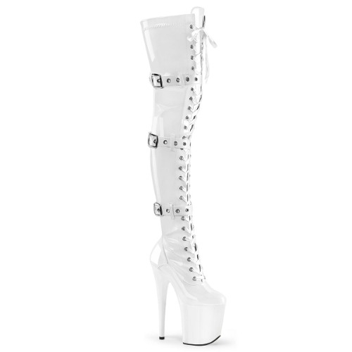 Flamingo-3028 | White Stretch Patent / 8