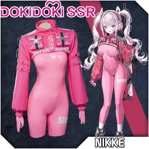 Dokidoki-SSR Game GODDESS OF VICTORY: NIKKE Cosplay Alice Cosplay Costume | Light Pink Bodysuit only / M-PRESALE