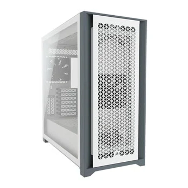 Corsair 5000D Airflow, White, Mid Tower Chassis w/ Tempered Glass Window, 2x 120mm Fans, USB Type-C, E-ATX/ATX/mATX/mITX