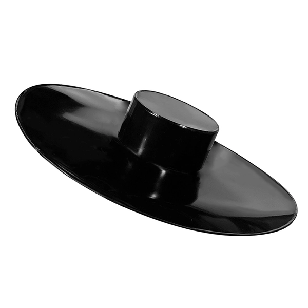 Latex Extra Wide Brim Hat in black