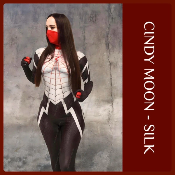 Silk Cindy Moon Woman / Girls White Costume Gwen Cosplay