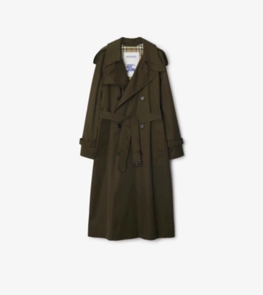 Long Castleford Trench Coat in Juniper - Women, Cotton | Burberry® Official