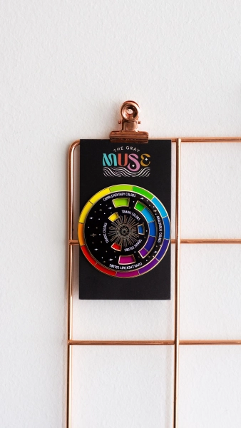 Color Wheel Enamel Pin© Black/Gold ORIGINAL, Moving Jewelry Accessory, Creative Artist, Interactive Pin, Art Gifts, Backpack Pins