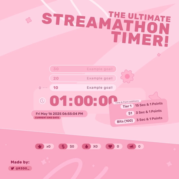 The Ultimate Streamathon Timer - Highly Customizable Marathon Widget | Twitch.tv + StreamElements