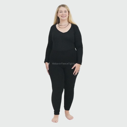 Melanin Fleece Tights™ - Sheer Black Leggings | L-XL