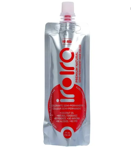IROIRO Premium Natural Semi-Permanent Hair Color 90 Red (4oz)