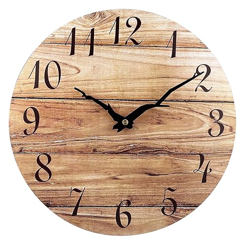 Horloge Murale en Bois - Mouvement à Quartz Silencieux