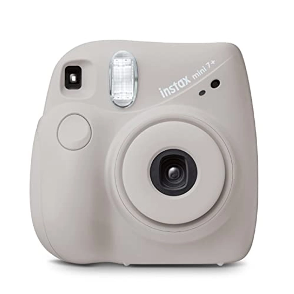 Fujifilm Instax Mini 7+ Camera, Easy to Operate, Portable, Handy Selfie Mirror, Polaroid Camera Perfect for Beginners and Experts, Sleek and Stylish Design - Gray (Renewed)