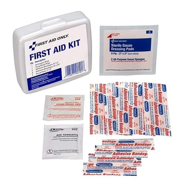 First Aid Only PhysiciansCare On-The-Go Emergency First Aid Kit for Home, Work, and Travel, 13 Pieces (Pack of 6)