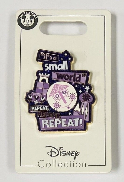 Disneyland It's A Small World Clock Tower Repeat Purple Glitter Disney Parks Pin