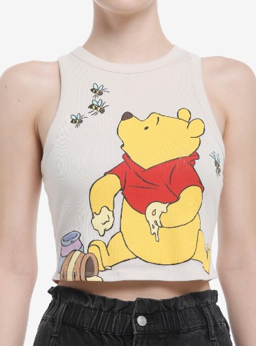Disney Winnie The Pooh Ribbed Crop Tank Top