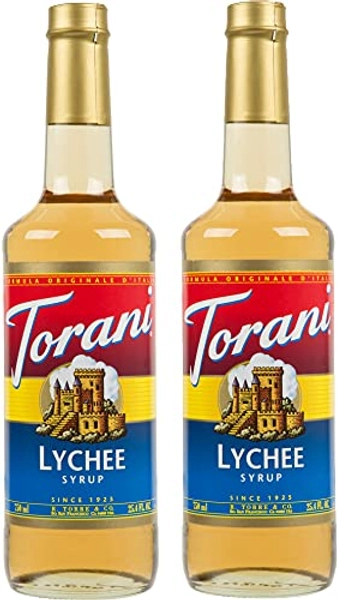 Torani Lychee Flavour Syrup, 750ml bottle, 2 Pack, light brown